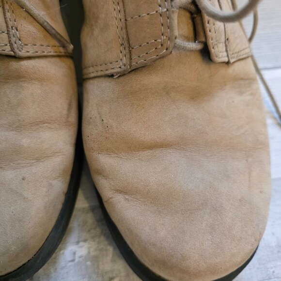 Clarks Mens Tan Leather Lace-Up Shoes With Black Trim & Rubber Sole 8.5 - Picture 3 of 7